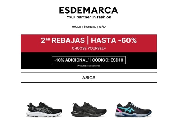 Elige tu ritmo: 2as Rebajas en Asics, Skechers y Timberland con hasta -60%
