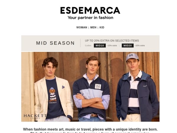 Hackett London, Asics and more key brands