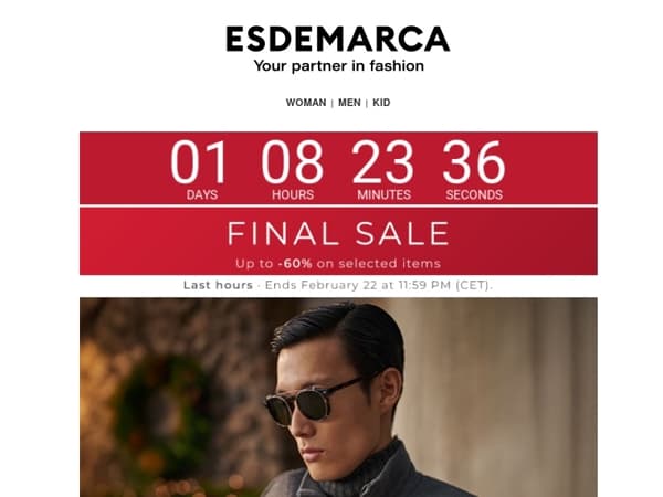 Last hours of the Final Sale: up to 60% off, only until 11:59 PM (CET)