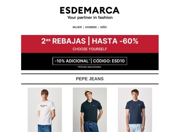 Pepe Jeans, Levi's y Asics con hasta -60% 👏