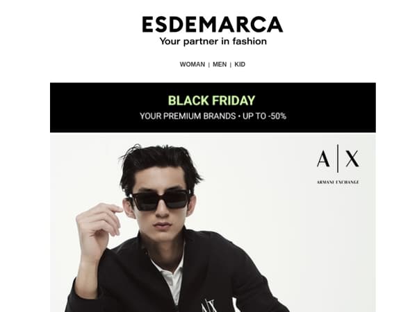 Your top brands this Black Friday: A|X Armani Exchange, EA7, Ecoalf, and more