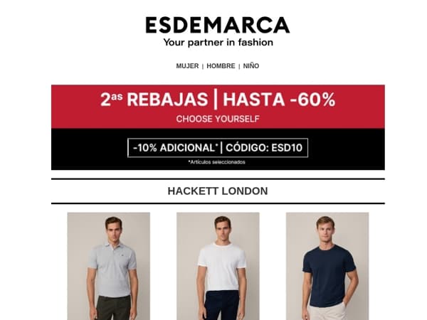 Descubre BOSS y Hackett London con hasta -60% 👏