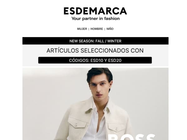 El poder del estilo BOSS, ahora con hasta -20% adicional