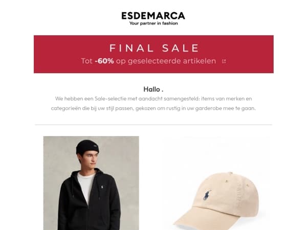 , een Sale-selectie met aandacht