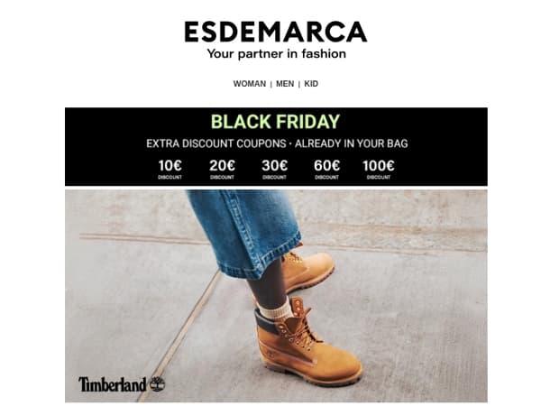 Black Friday with Timberland, C.P. Company, Gant and HOFF with up to 100€ additional discount