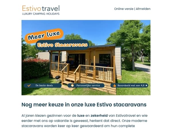 Meer luxe Estivo stacaravans