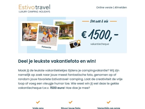 Win een vakantiecheque t.w.v. 1500 euro!