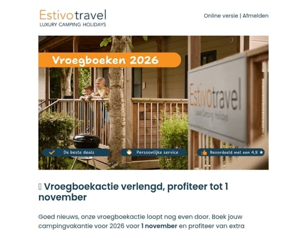 🌞 Vroegboekactie 2026 verlengd