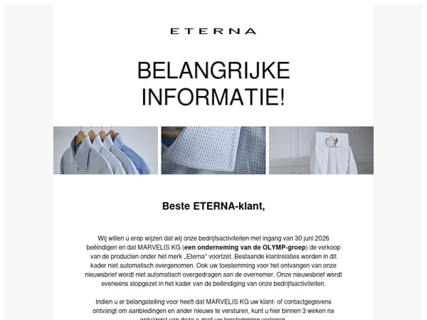 Belangrijke informatie!