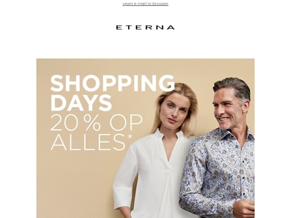 20% Shopping Days - snel voorbij!