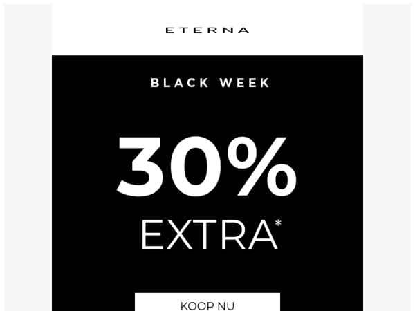 Vandaag is het BLACK FRIDAY – profiteer van 30% EXTRA korting!