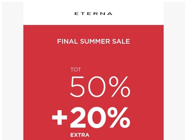 Final SALE: tot 50% + 20% EXTRA