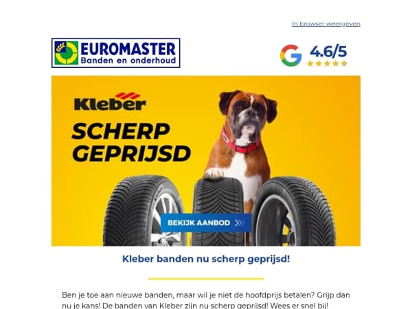 Kleber banden nu scherp geprijsd!