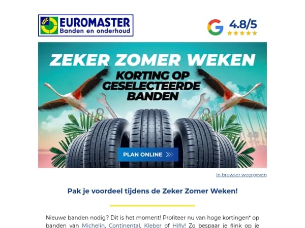 De Zeker Zomer Weken: korting op geselecteerde banden!