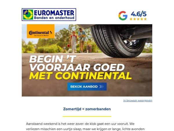 Zomertijd = zomerbanden