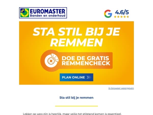 Sta stil bij je remmen!