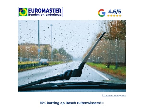 15% korting op Bosch ruitenwissers! 🌦️👀