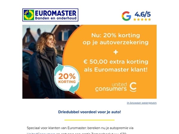 Ontvang de Mastercheck+ (t.w.v. €30,-) gratis en dubbelop voordeel op je autoverzekering!