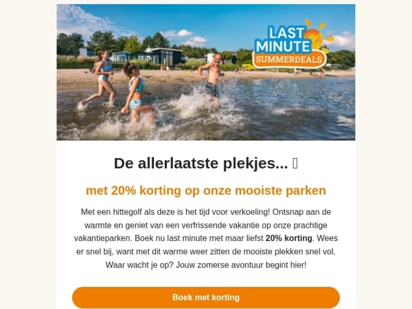 Wegens succes verlengd: 20% korting op jouw verblijf 🧡