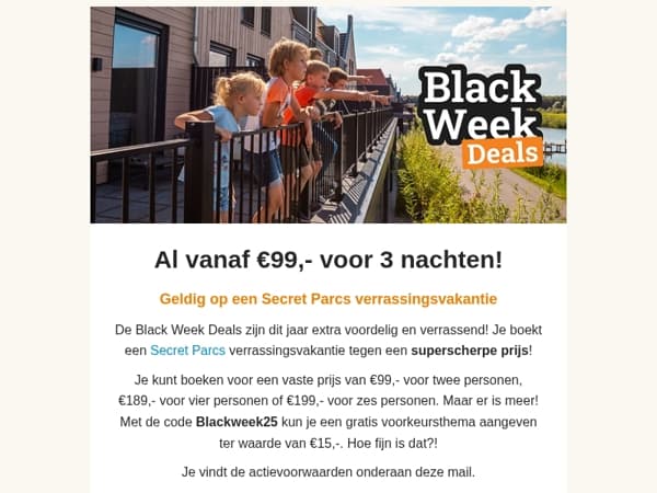 Black Week Deals bij EuroParcs! 🖤