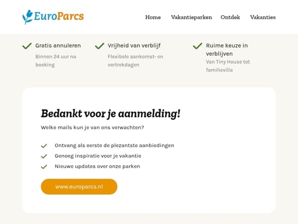 Bedankt voor je inschrijving! 💙