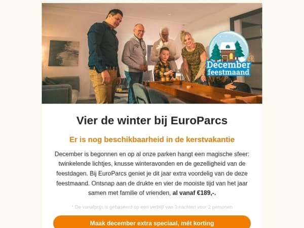 Er is nog beschikbaarheid in de kerstvakantie! 🎄