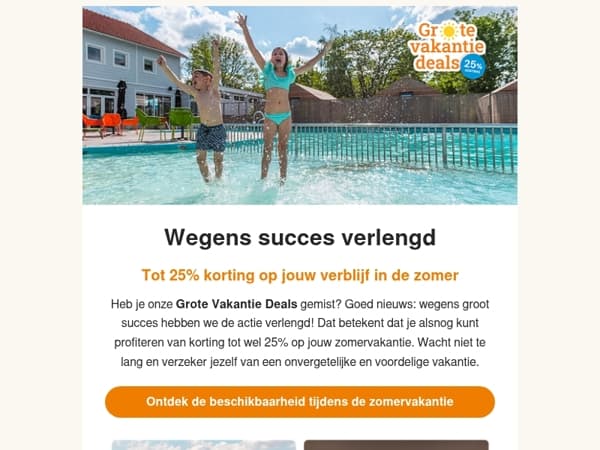 De Grote Vakantie Deals zijn wegens succes verlengd! 🤩