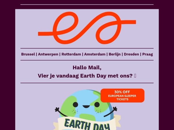 30% Earth Day korting op European Sleeper tickets 🌍