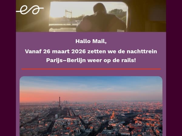 Nacht­trein Parijs–Berlijn vanaf maart 2026
