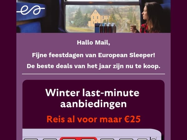 €25 winter last-minute tarieven voor januari en februari