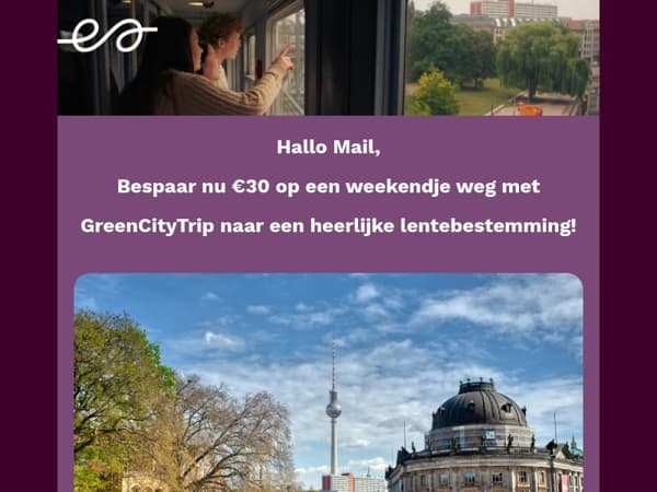 Bespaar nu €30 op jouw lentereis met GreenCityTrip 🍃
