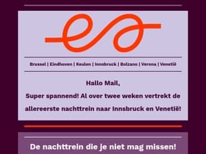 Eerste nachttrein naar Innsbruck & Venetië al over 2 weken!