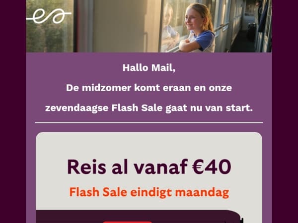 Midzomer Flash Sale ✨🚆