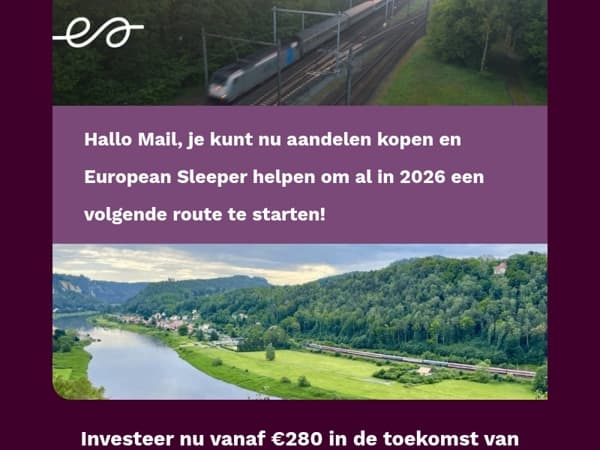 Investeer €280 en help een nieuwe nachttrein starten