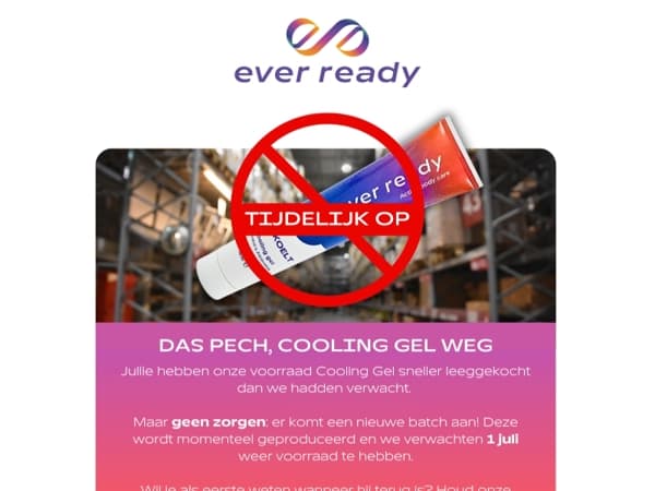 Onze Cooling Gel is tijdelijk uitverkocht