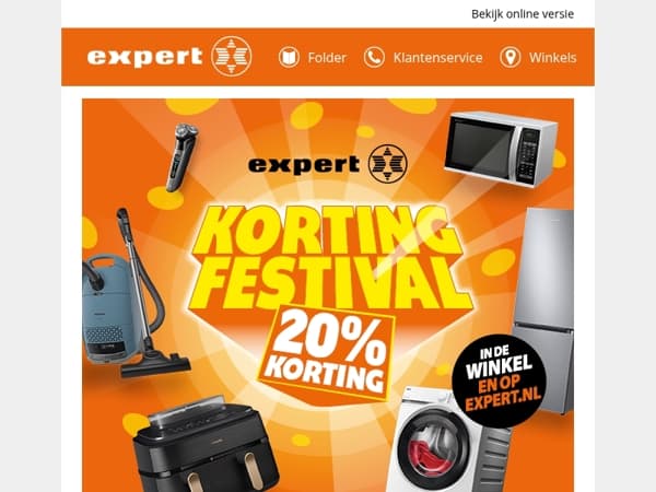 Profiteer nu: 20% korting op witgoed, keuken, inbouw & meer!