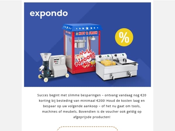 Haal meer uit uw geld met €20 korting op uw volgende bestelling!