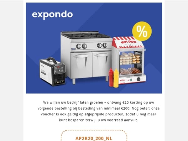 Uw bedrijf verdient meer – ontvang €20 extra korting op uw volgende bestelling!