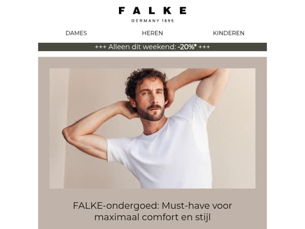 Profiteer nu van 20%* korting op FALKE ondergoed!