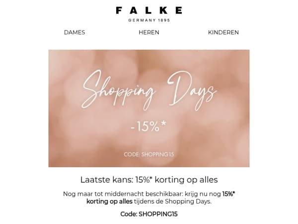 Laatste kans: 15%* korting tijdens de Shopping Days