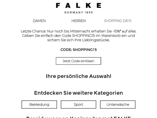 Laatste kans: -15%* tijdens de Shopping Days