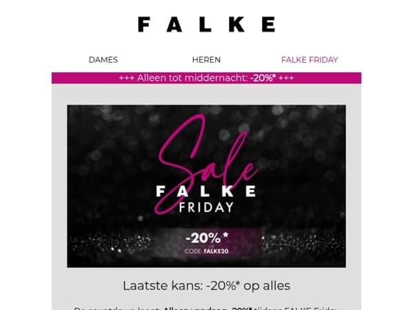 Alleen vandaag: -20%* tijdens FALKE FRIDAY