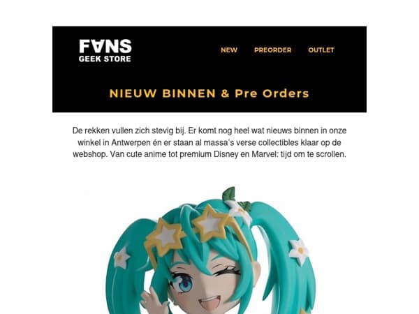 Nieuw binnen: ontdek onze nieuwste collectibles