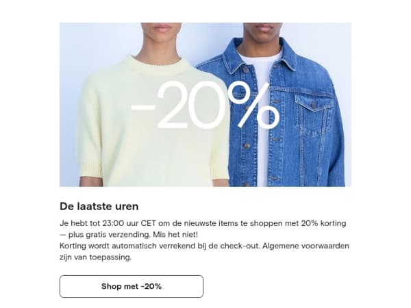 20% korting eindigt vandaag