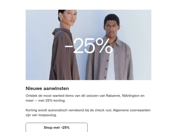 -25% op het beste van het seizoen