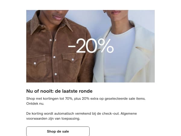 20% extra korting op sale