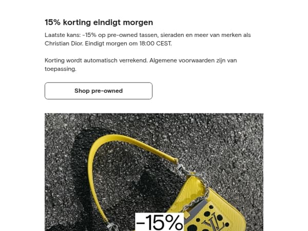 Laatste kans: 15% korting op pre-owned