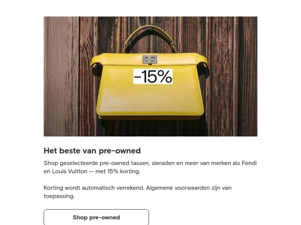 15% korting op pre-owned