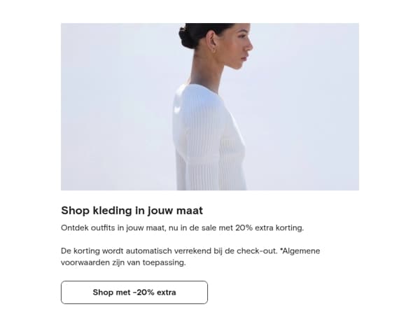 Jouw maat met 20% extra korting