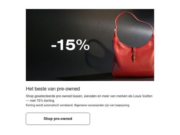 -15% op pre-owned tassen en meer